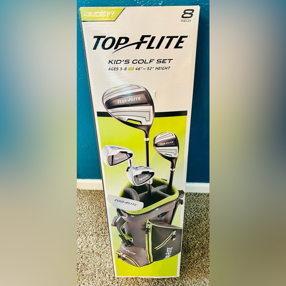 LEFT HANDED SET- Top Flite Junior Golf Set 8 Piece Golf Set with bag NEW